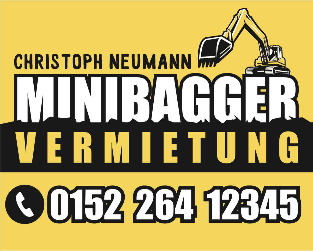 Minibaggervermietung Christoph Neumann – 0152 264 12345